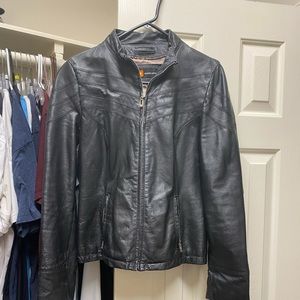 Black Wilson’s Moto leather jacket